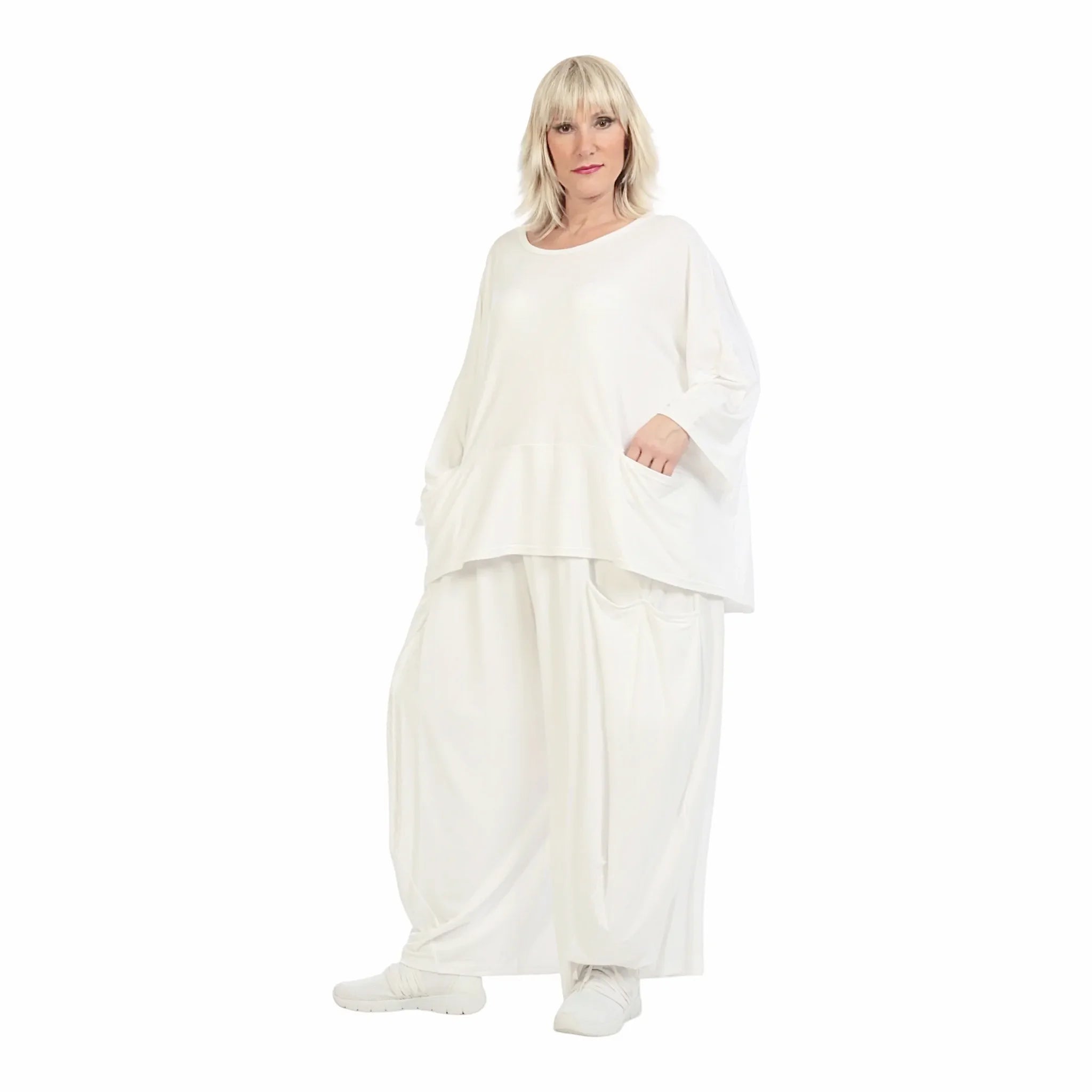  AKH Fashion Bigshirt in kastiger Form, aus Viskose, 1233.06888, Weiß, Schick, Modern, Bequem