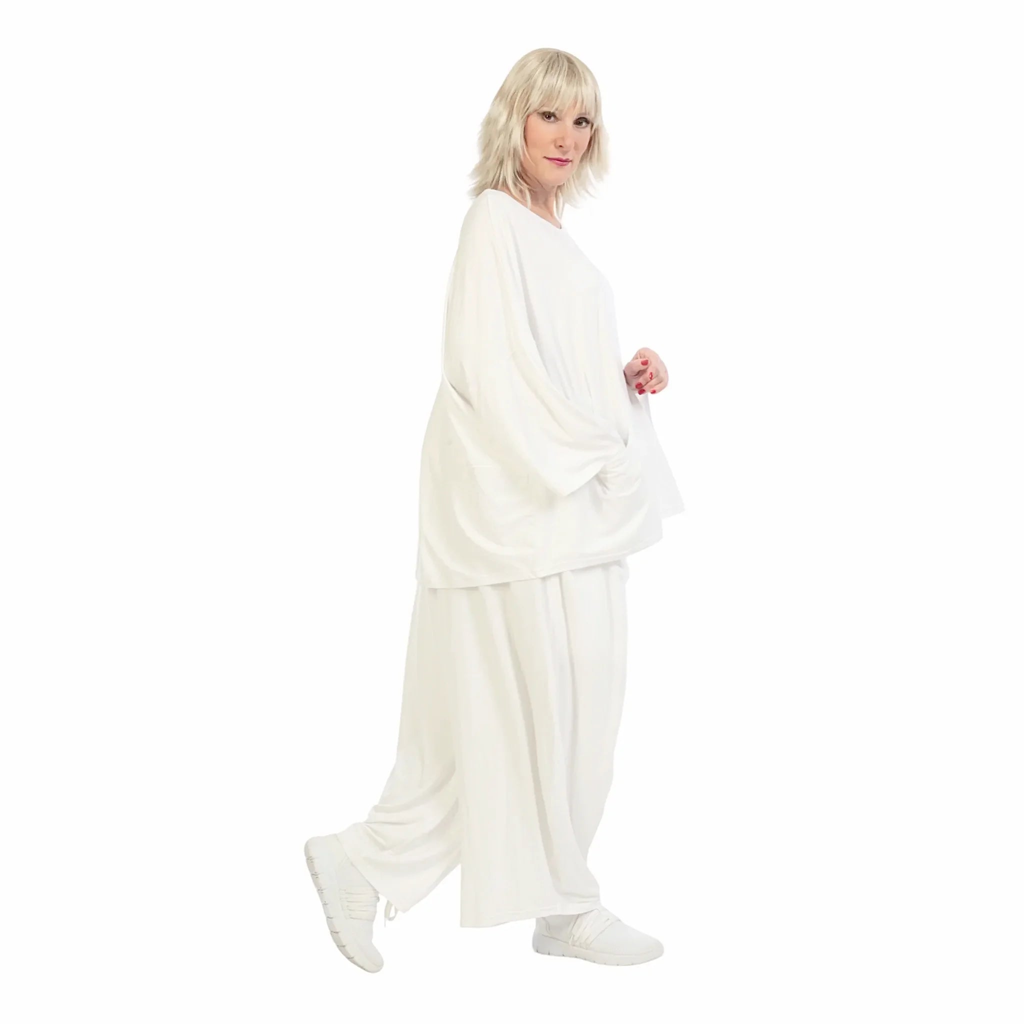  AKH Fashion Bigshirt in kastiger Form, aus Viskose, 1233.06888, Weiß, Schick, Modern, Bequem
