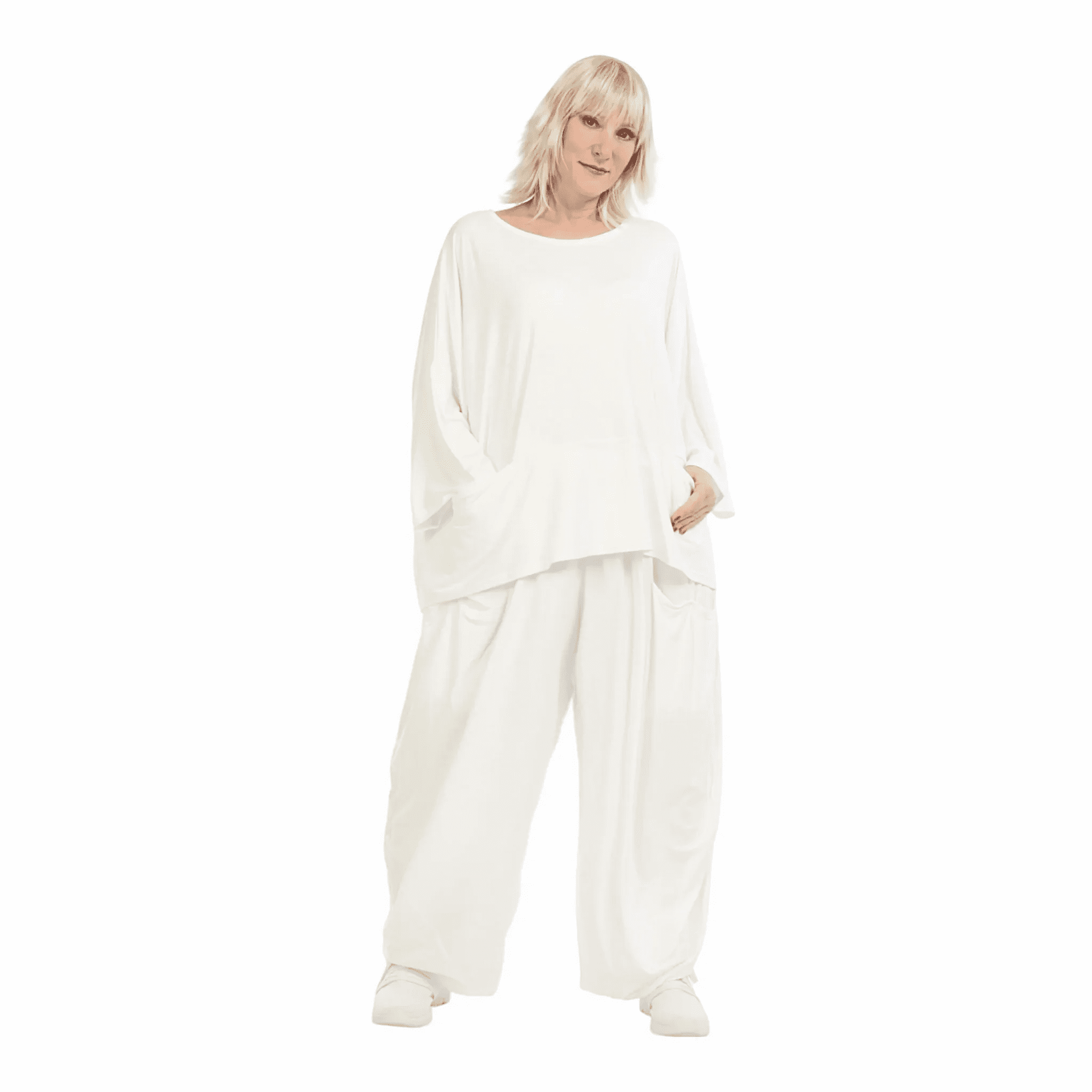  AKH Fashion Bigshirt in kastiger Form, aus Viskose, 1233.06888, Weiß, Schick, Modern, Bequem