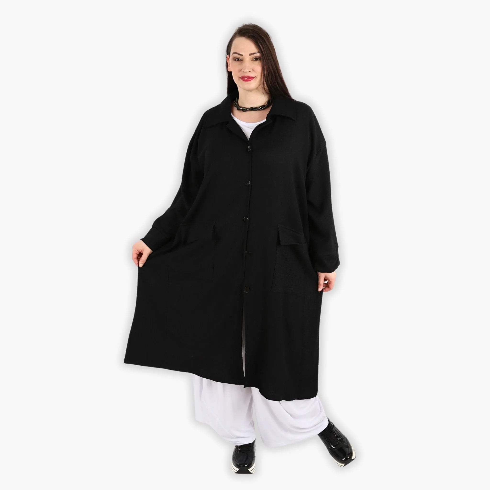  AKH Fashion Mantel in gerader Form, aus Viskose, 1288.06934, Schwarz, Kariert, Schick
