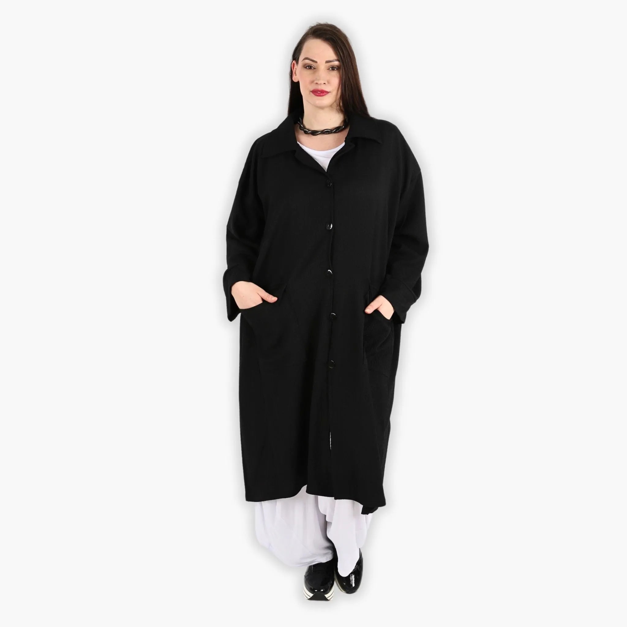  AKH Fashion Mantel in gerader Form, aus Viskose, 1288.06934, Schwarz, Kariert, Schick