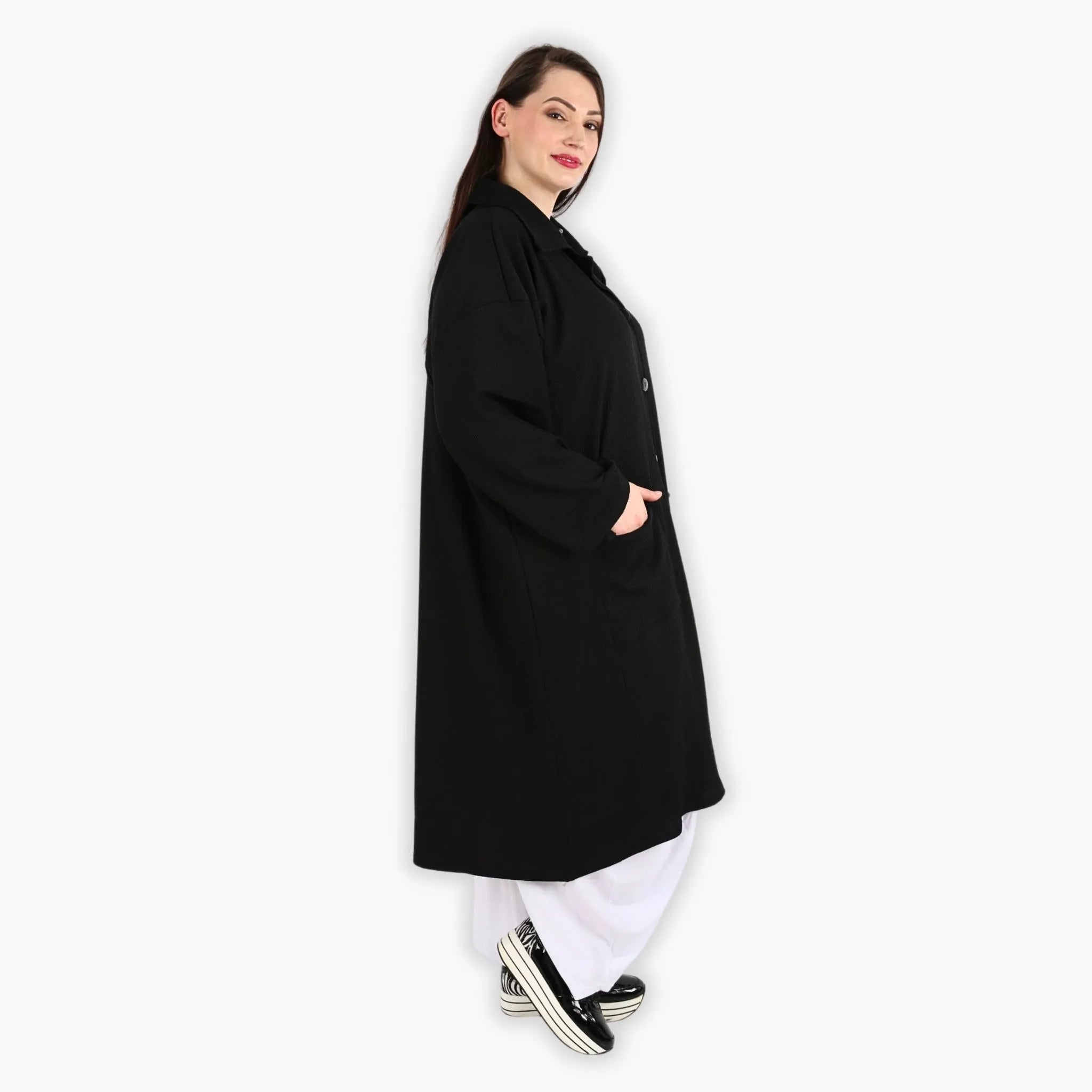  AKH Fashion Mantel in gerader Form, aus Viskose, 1288.06934, Schwarz, Kariert, Schick