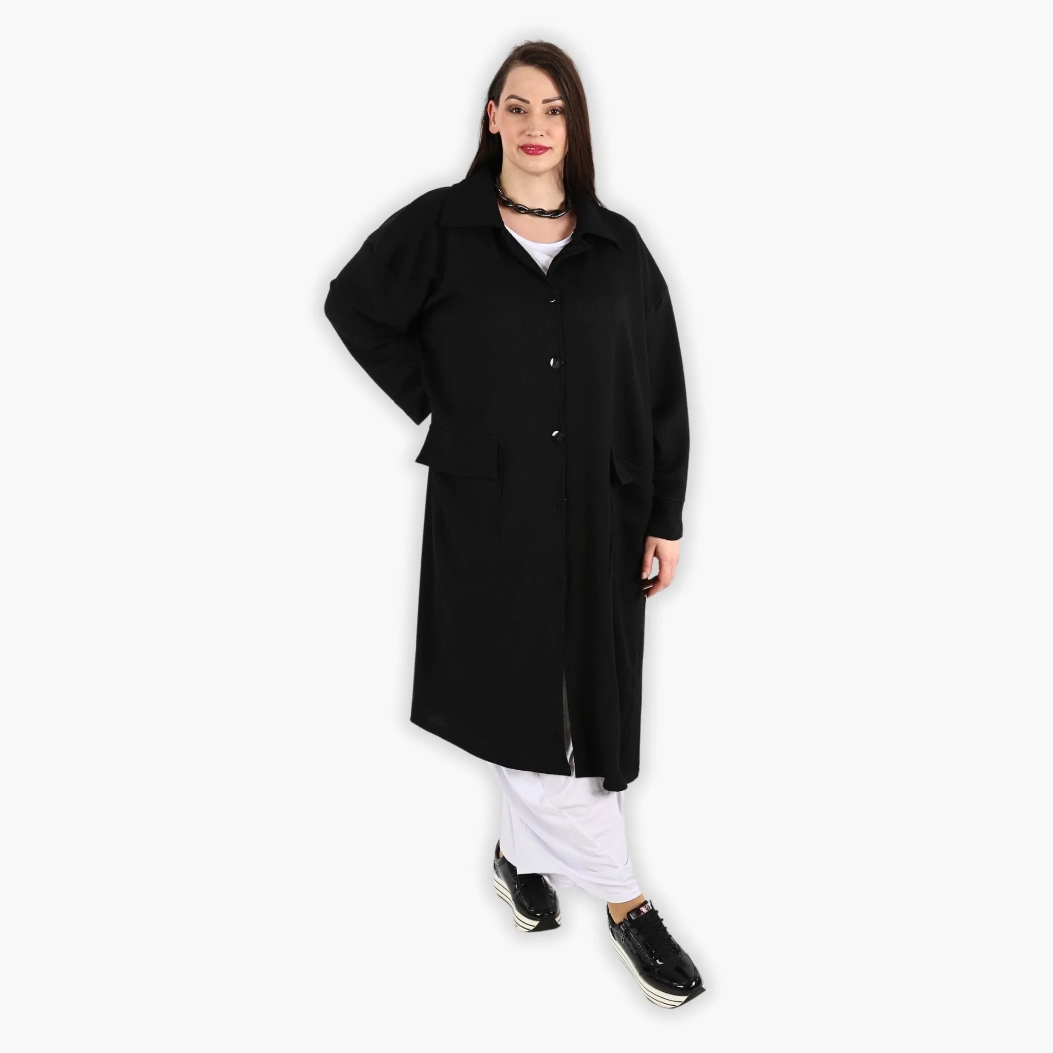  AKH Fashion Mantel in gerader Form, aus Viskose, 1288.06934, Schwarz, Kariert, Schick