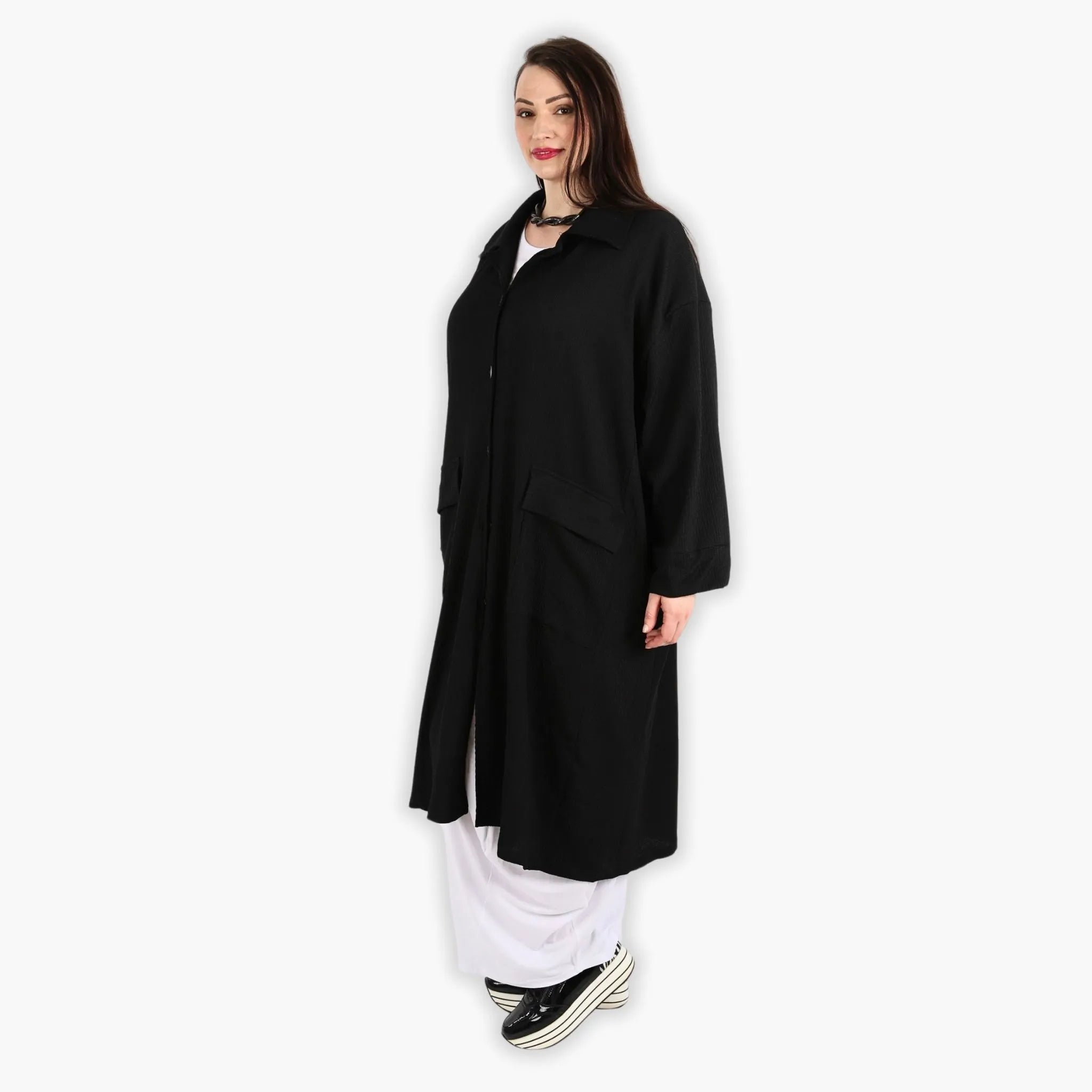  AKH Fashion Mantel in gerader Form, aus Viskose, 1288.06934, Schwarz, Kariert, Schick