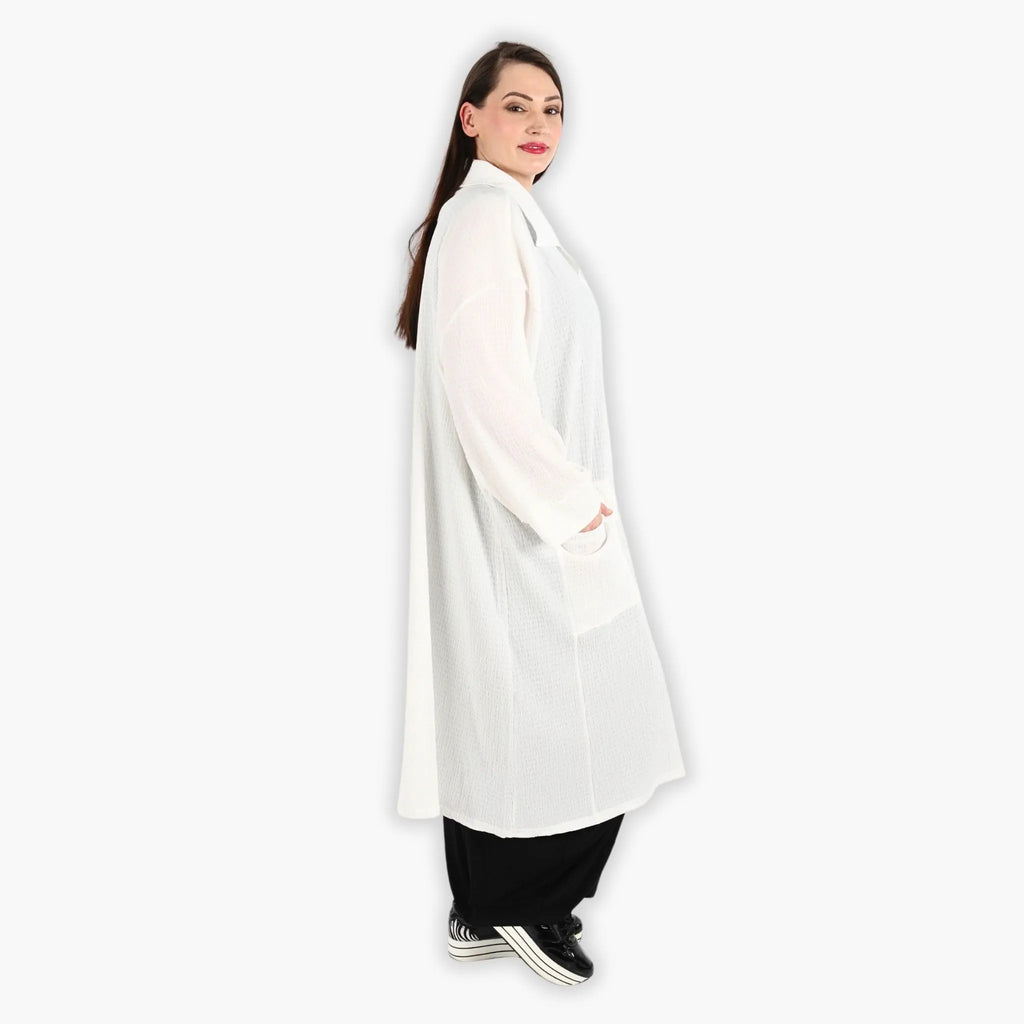  AKH Fashion Mantel in gerader Form, aus Viskose, 1288.06934, Weiß, Kariert, Schick
