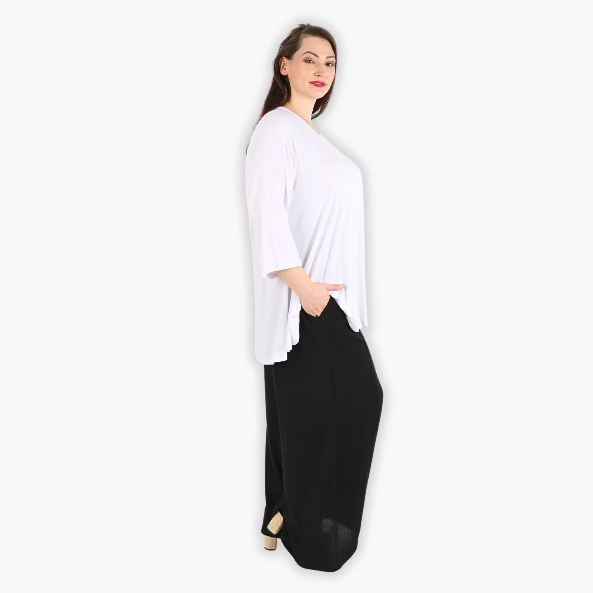  AKH Fashion Hose in gerader Form, aus Viskose, 1295.06927, Schwarz, Schick, Modern, Bequem