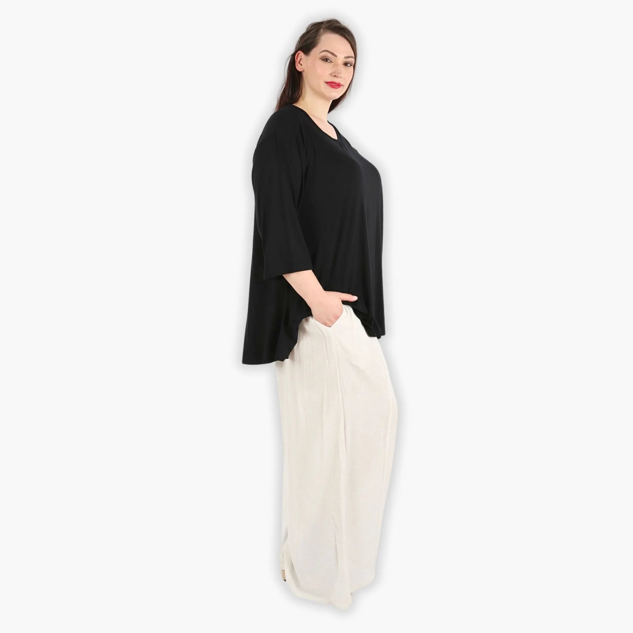  AKH Fashion Hose in gerader Form, aus Viskose, 1295.06927, Weiß, Schick, Modern, Bequem