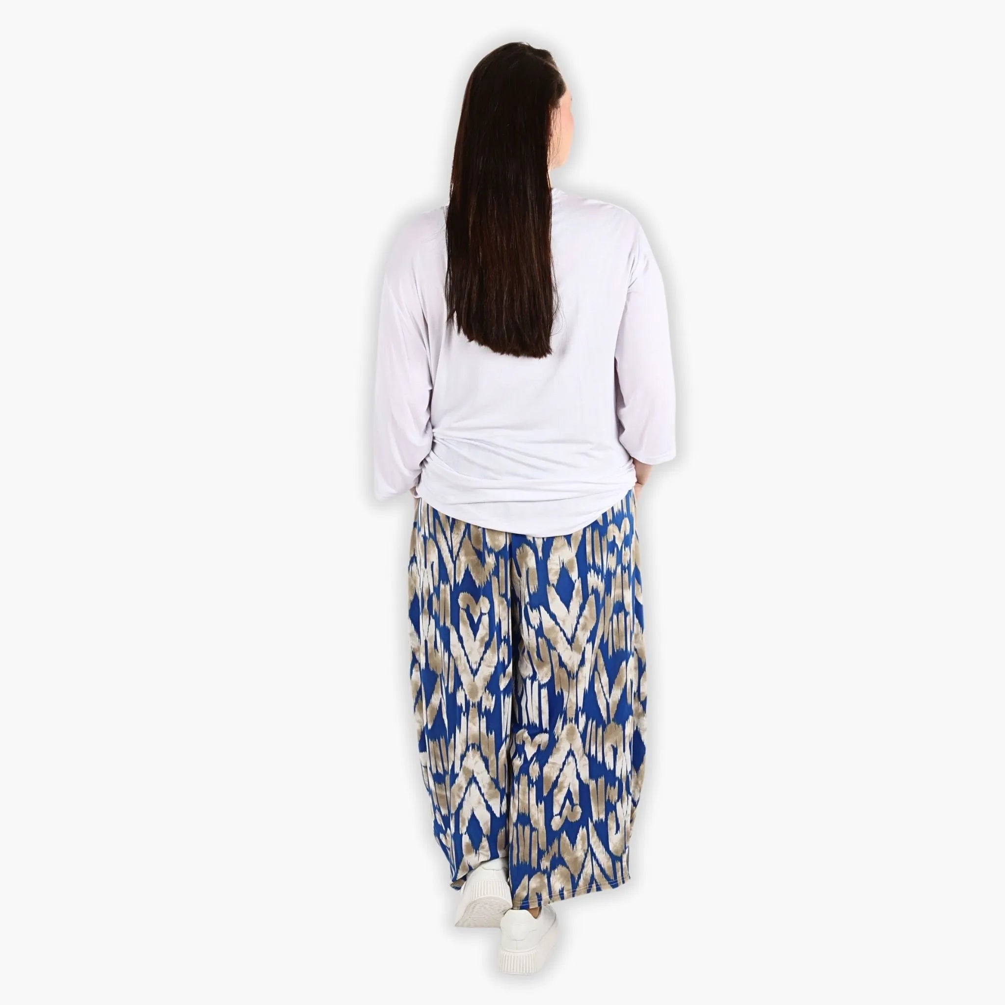  Ballonhose von AKH Fashion aus Viskose, 1296.08069, Royalblau-Beige, Grafik, Schick