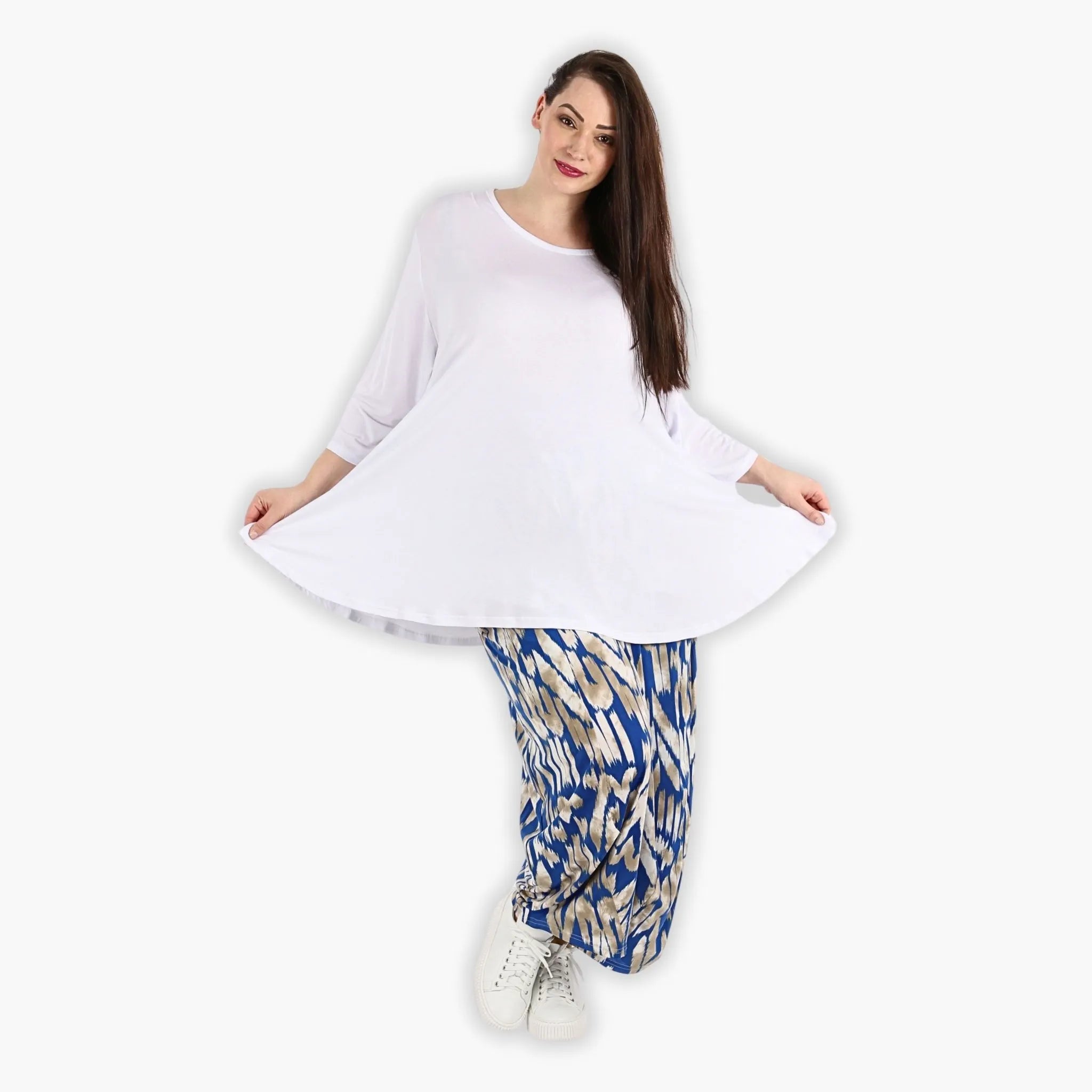  Ballonhose von AKH Fashion aus Viskose, 1296.08069, Royalblau-Beige, Grafik, Schick
