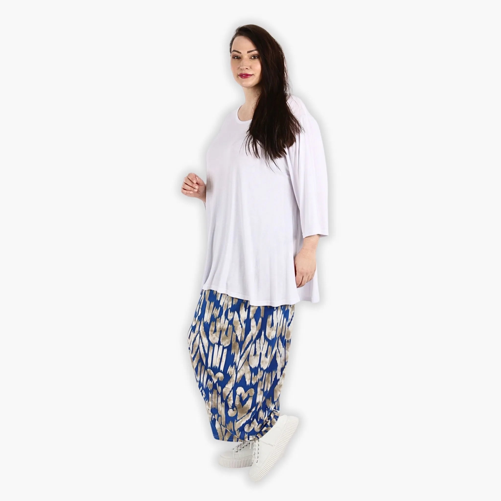  Ballonhose von AKH Fashion aus Viskose, 1296.08069, Royalblau-Beige, Grafik, Schick