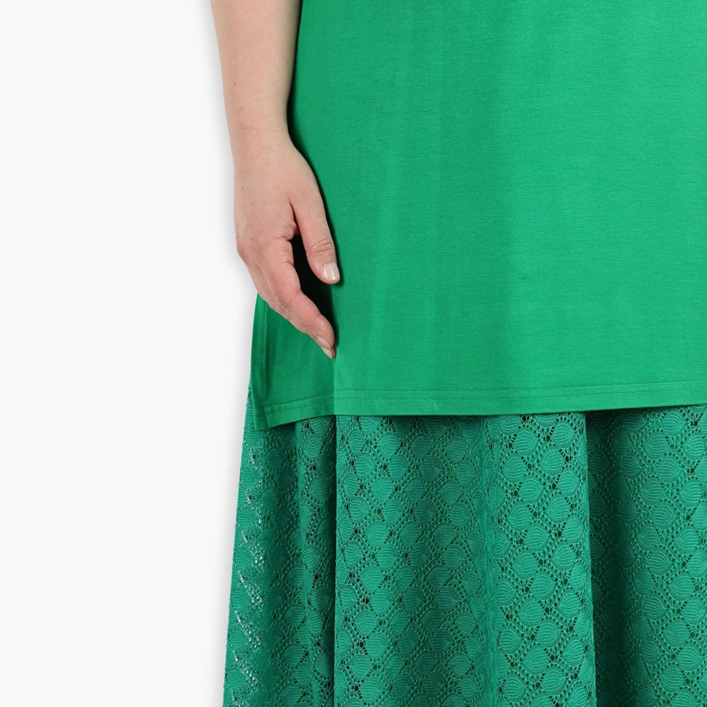  AKH Fashion Rock in gerundeter Form, aus Viskose, 1297.00136, Grün, Netz, Schick, Modern