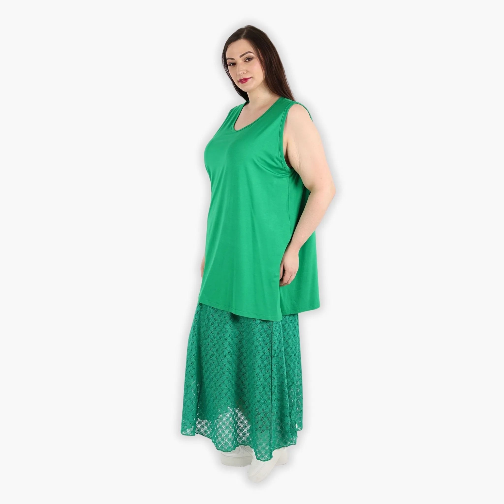  AKH Fashion Rock in gerundeter Form, aus Viskose, 1297.00136, Grün, Netz, Schick, Modern