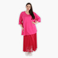  AKH Fashion Rock in gerundeter Form, aus Viskose, 1297.00136, Fuchsia, Netz, Schick
