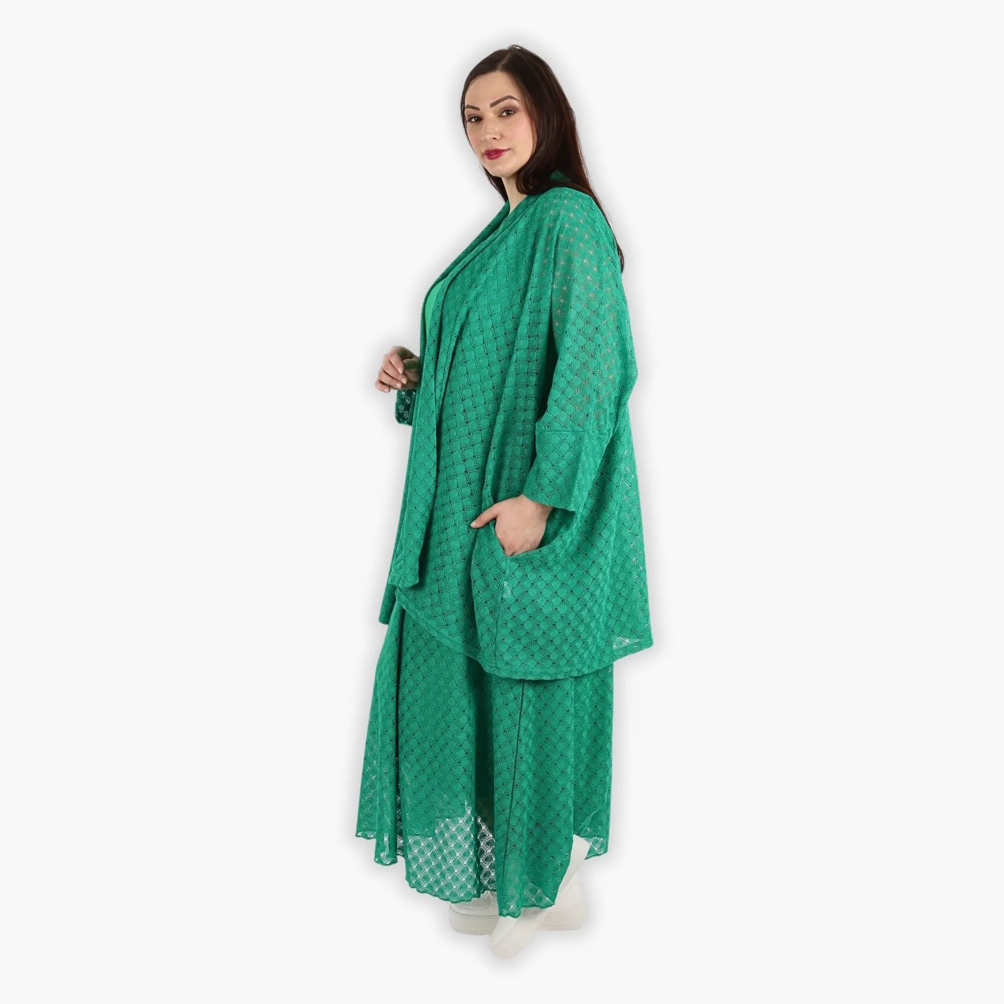  AKH Fashion Jacke in gerader Form, aus Viskose, 1297.06930, Grün, Netz, Schick, Modern