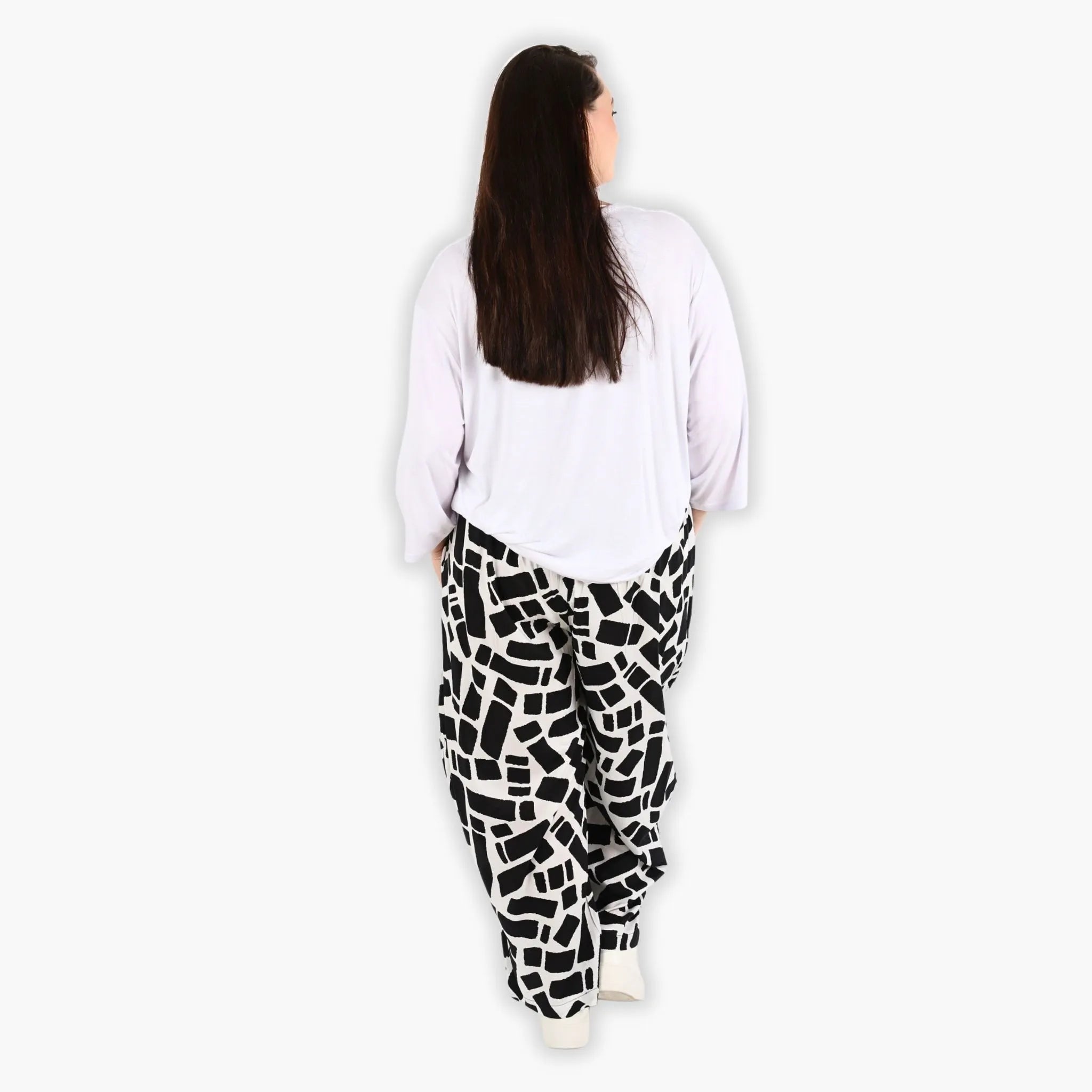  Ballonhose von AKH Fashion aus Viskose, 1299.08069, Schwarz-Weiß, Schick, Modern, Bequem