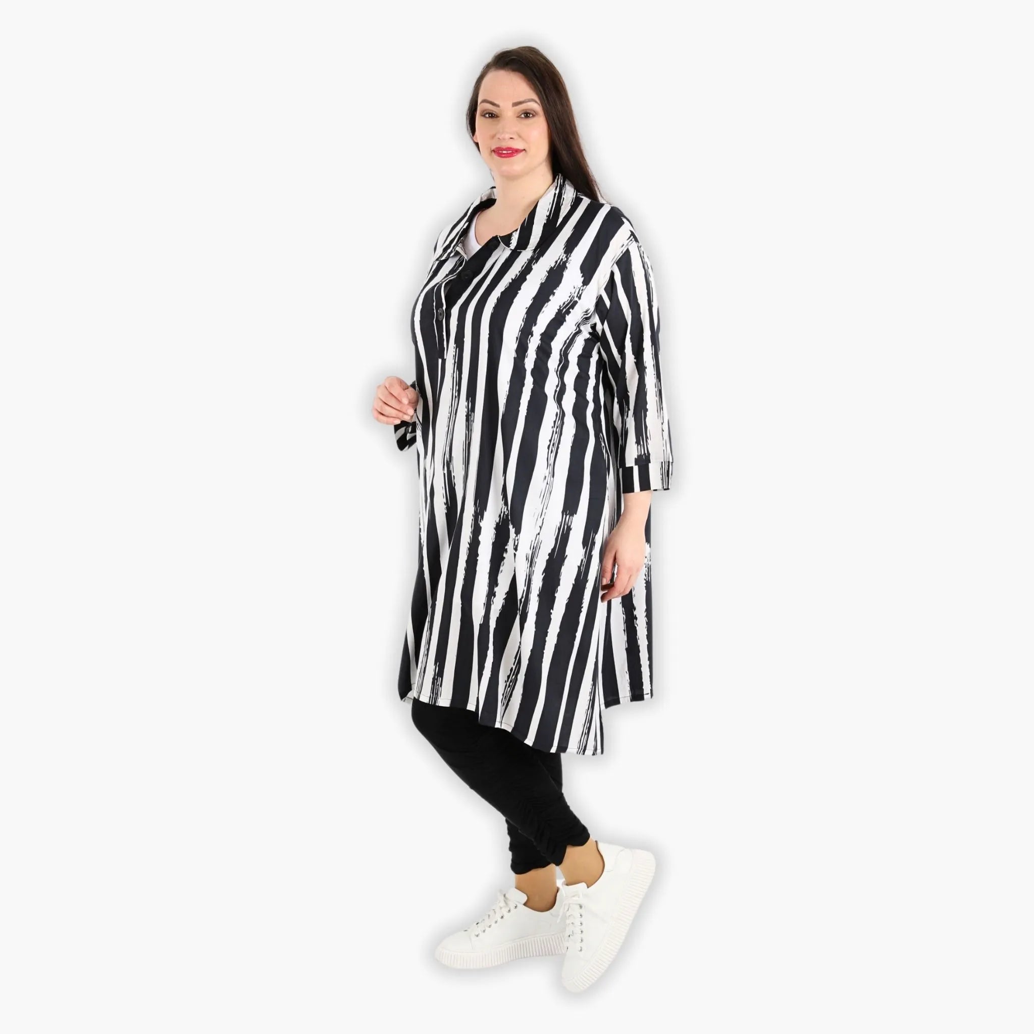  A-Form Bluse von AKH Fashion aus Viskose, 1300.06906, Schwarz-Weiß, Schick, Modern, Bequem