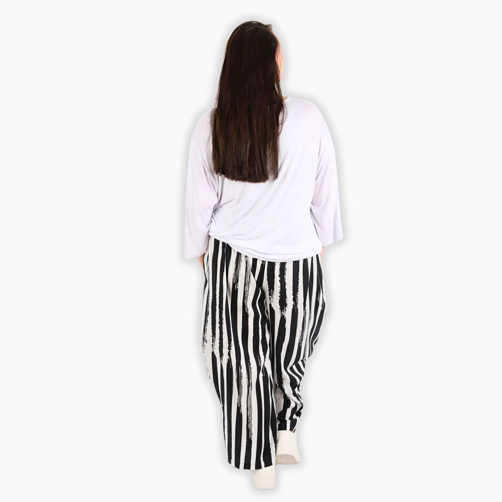  Ballonhose von AKH Fashion aus Viskose, 1300.08069, Schwarz-Weiß, Schick, Modern, Bequem