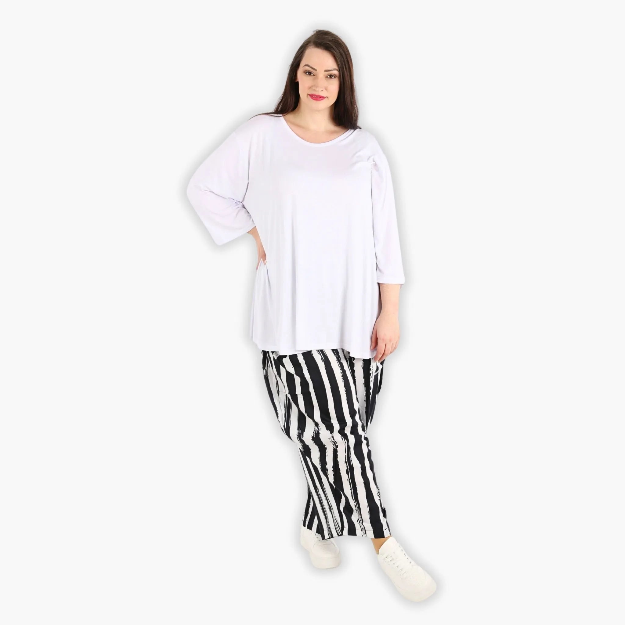  Ballonhose von AKH Fashion aus Viskose, 1300.08069, Schwarz-Weiß, Schick, Modern, Bequem