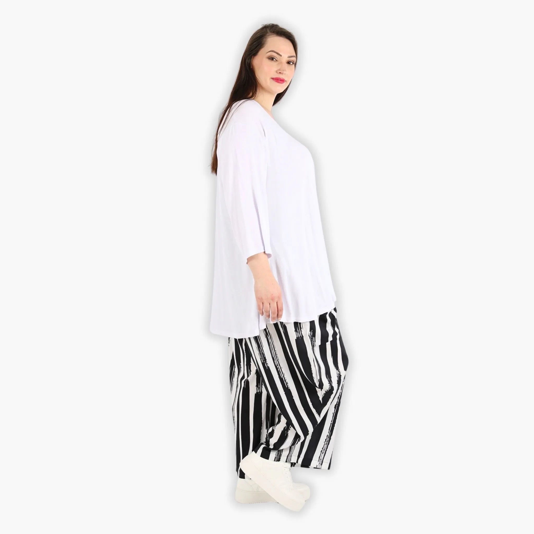  Ballonhose von AKH Fashion aus Viskose, 1300.08069, Schwarz-Weiß, Schick, Modern, Bequem