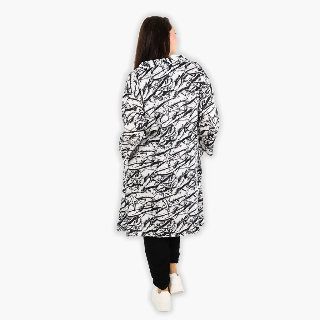  A-Form Bluse von AKH Fashion aus Viskose, 1301.06906, Schwarz-Weiß, Schick, Modern, Bequem