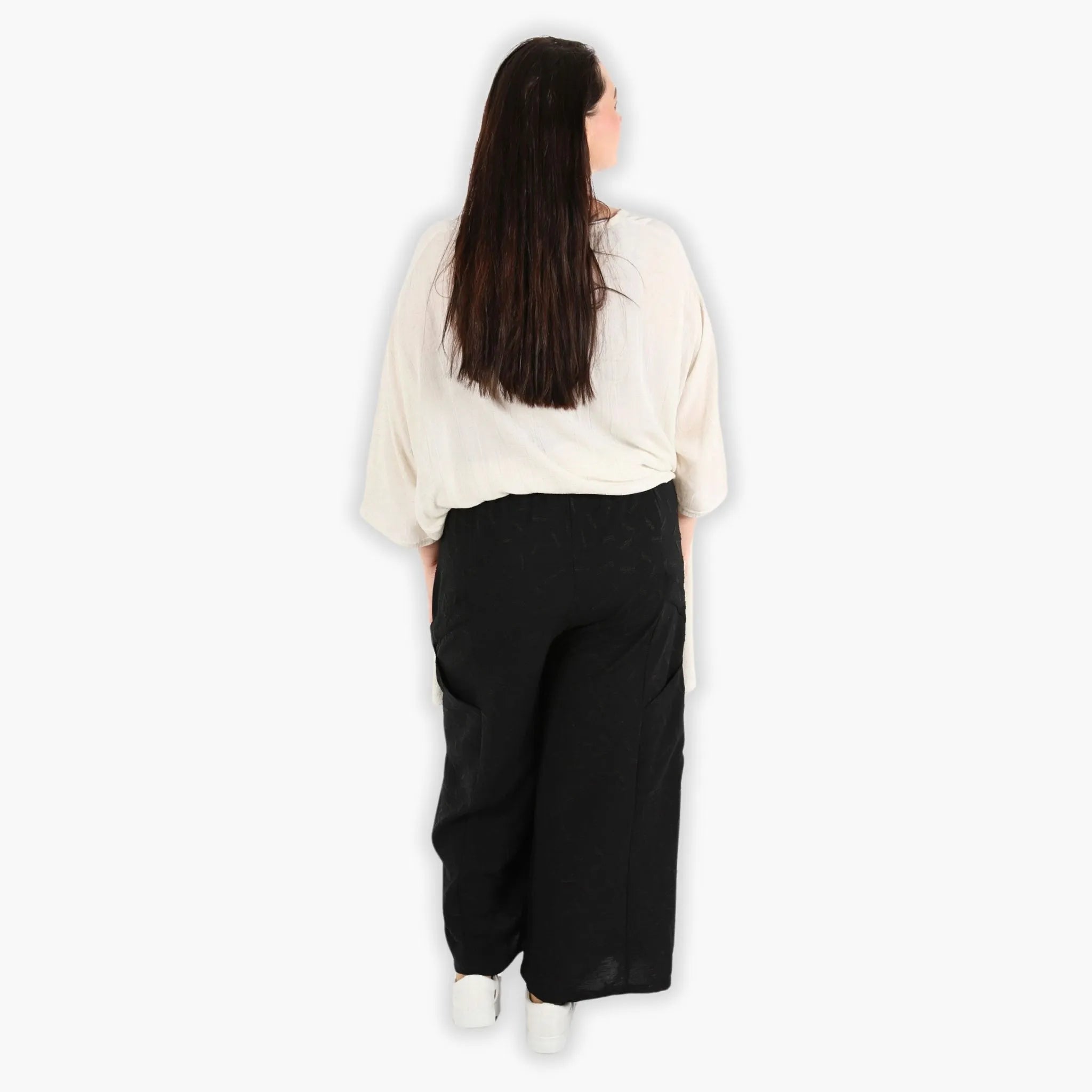 Hose von AKH Fashion aus Materialmix in gerader Form, ausgefallene Lagenlook Mode