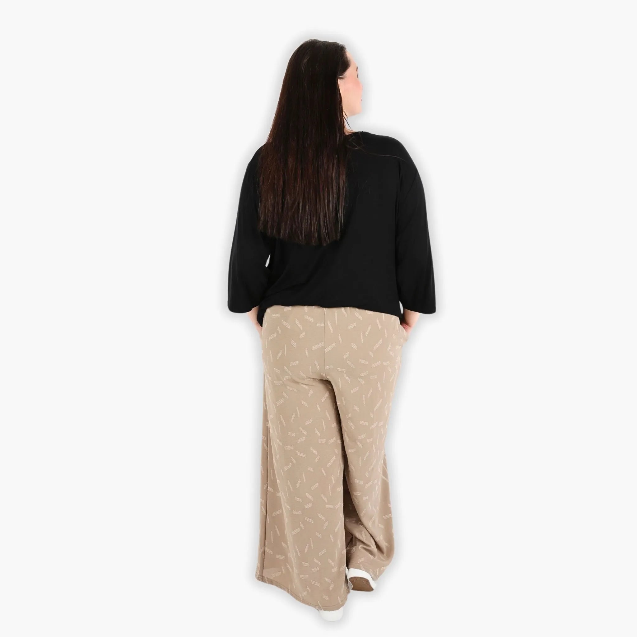  AKH Fashion Hose in gerader Form, aus Materialmix, 1303.06927, Cognac, Streifen, Schick