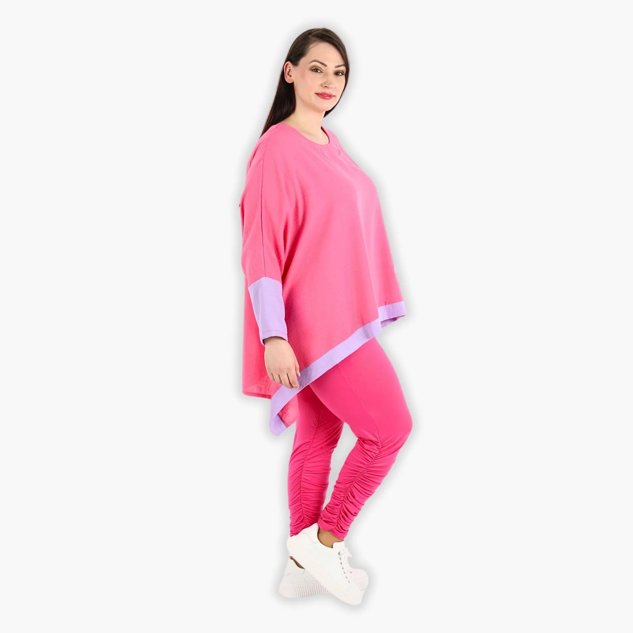  A-Form Bigshirt von AKH Fashion aus Viskose, 1305.02413, Pink-Flieder, Schick, Modern, Bequem