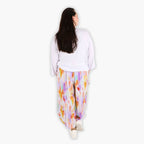  Ballonhose von AKH Fashion aus Viskose, 1308.08069, Weiß-Flieder-Orange, Farbmix, Schick