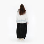  AKH Fashion Jacke in gerundeter Form, aus Viskose, 1377.00130, Blau-Ecru, Gerippt, Schick