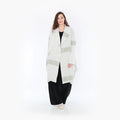  Ballonmantel von AKH Fashion aus Viskose, 1377.02494, Olive-Ecru, Gerippt, Schick, Modern