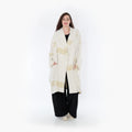  Ballonmantel von AKH Fashion aus Viskose, 1377.02494, Senf-Ecru, Gerippt, Schick, Modern