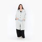  Ballonmantel von AKH Fashion aus Viskose, 1377.06518, Blau-Ecru, Gerippt, Schick, Modern