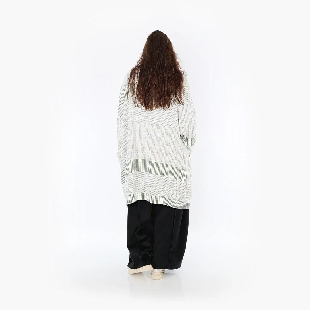  Ballonmantel von AKH Fashion aus Viskose, 1377.06518, Olive-Ecru, Gerippt, Schick, Modern