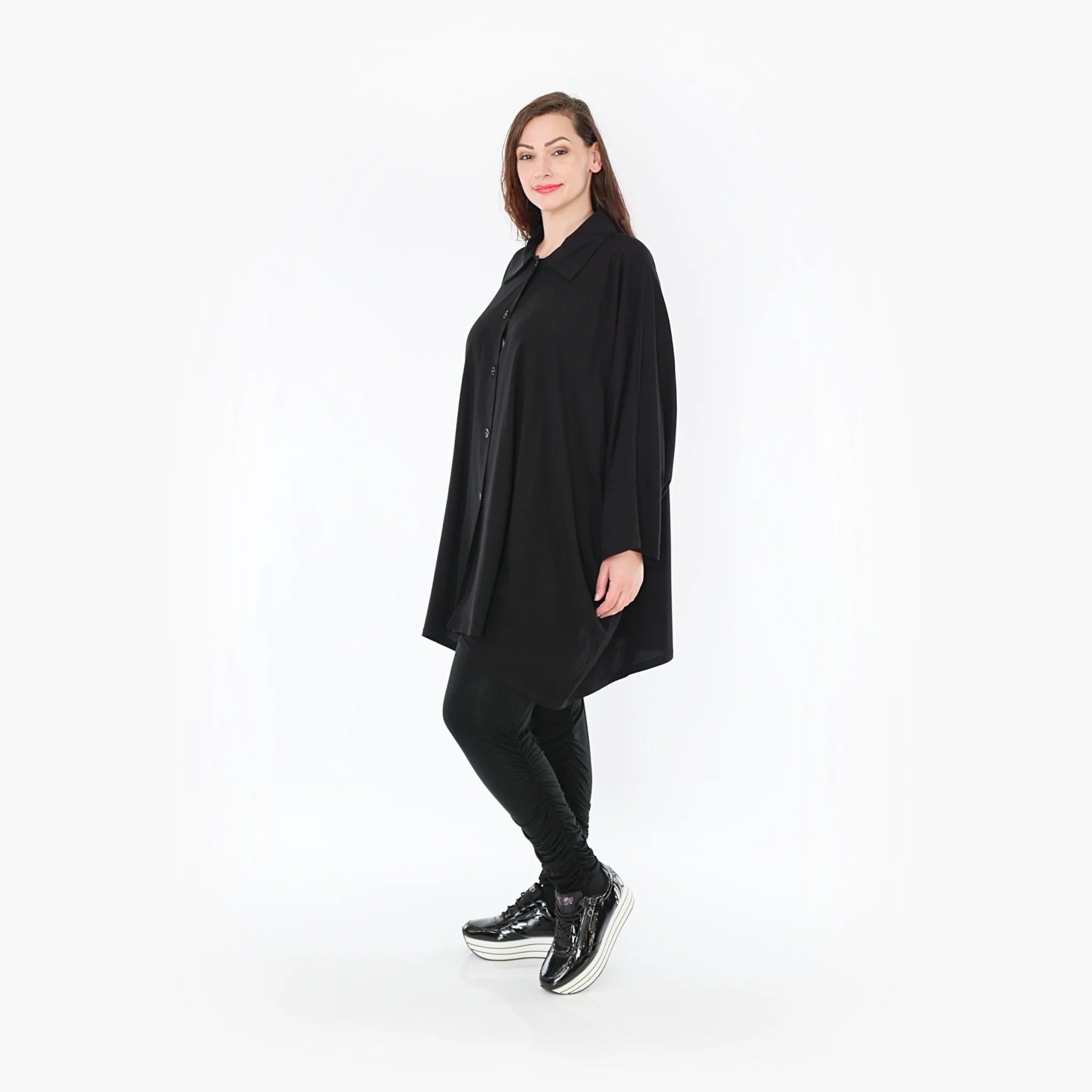  AKH Fashion Bluse in kastiger Form, aus Viskose, 1380.06991, Schwarz, Schick, Modern