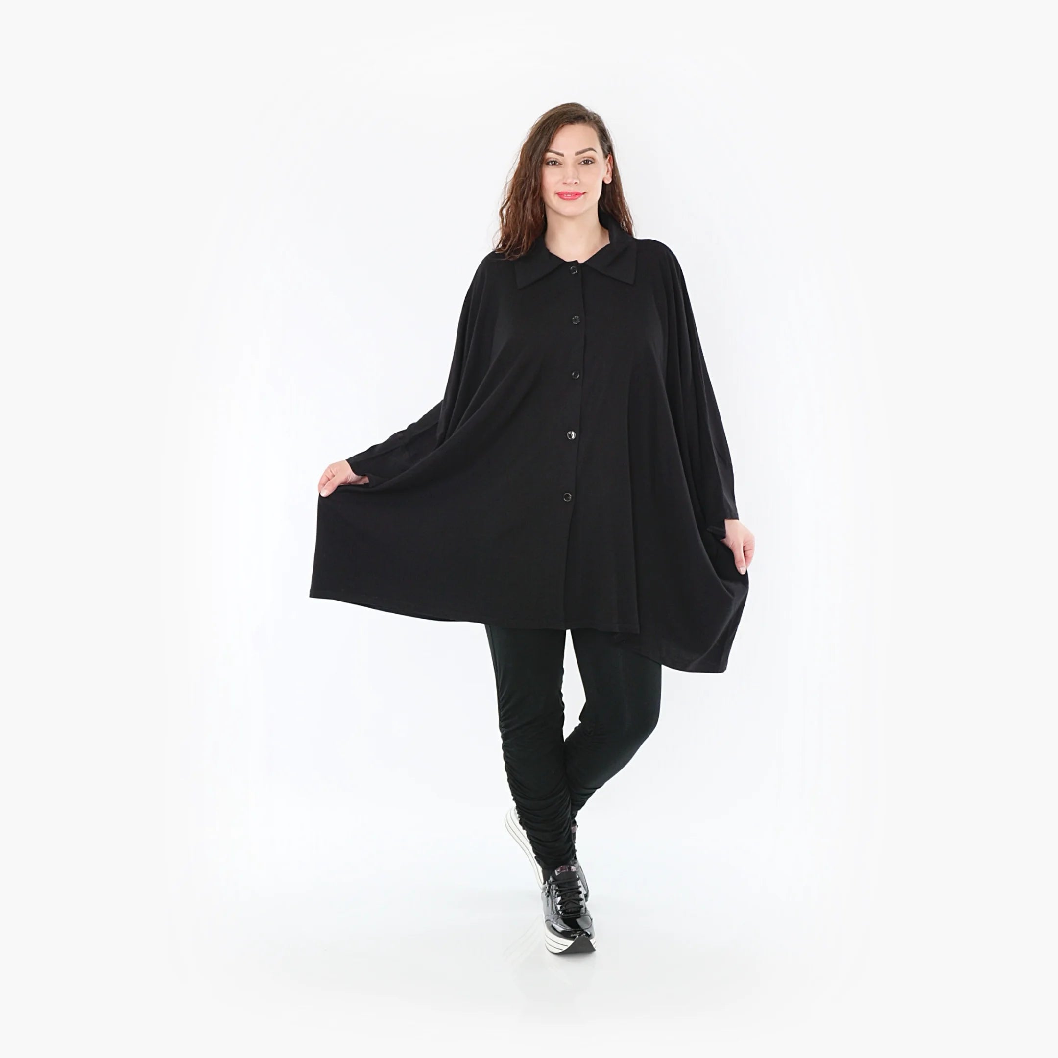  AKH Fashion Bluse in kastiger Form, aus Viskose, 1380.06991, Schwarz, Schick, Modern