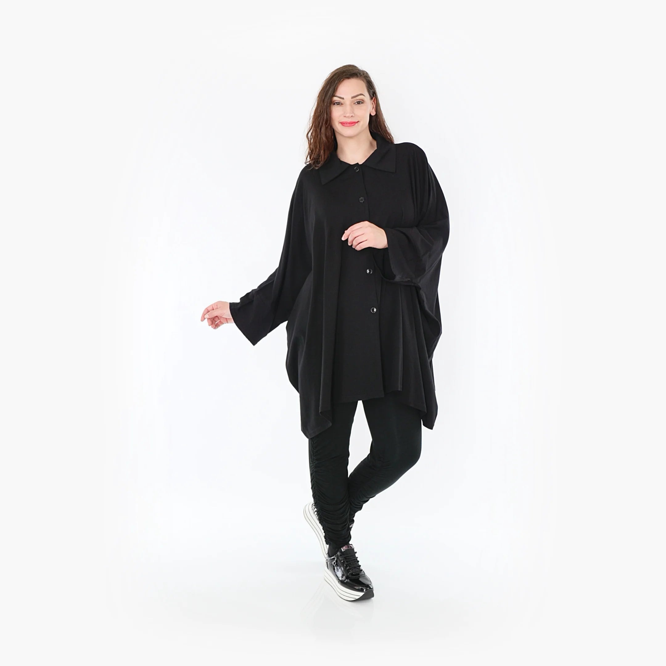  AKH Fashion Bluse in kastiger Form, aus Viskose, 1380.06991, Schwarz, Schick, Modern