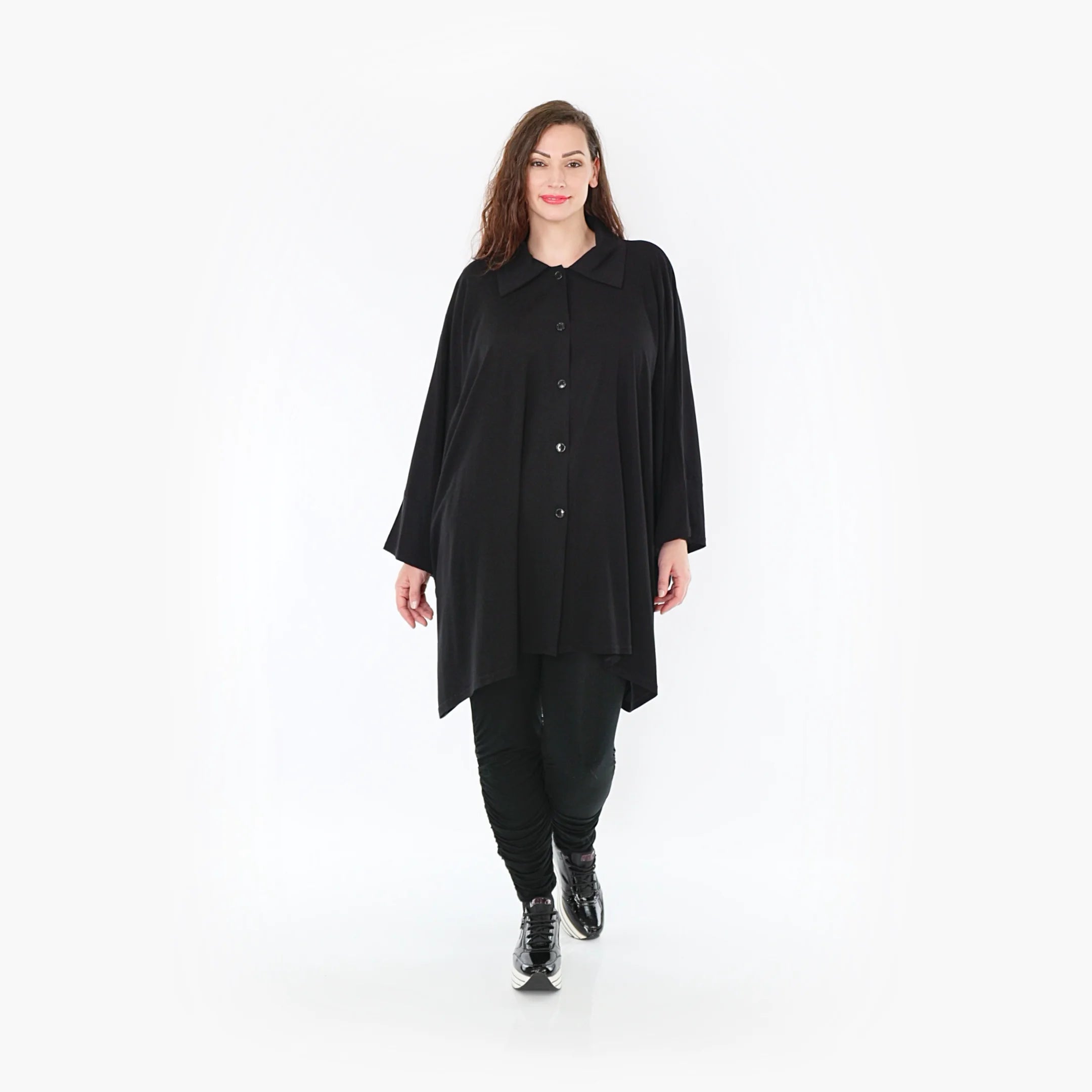  AKH Fashion Bluse in kastiger Form, aus Viskose, 1380.06991, Schwarz, Schick, Modern