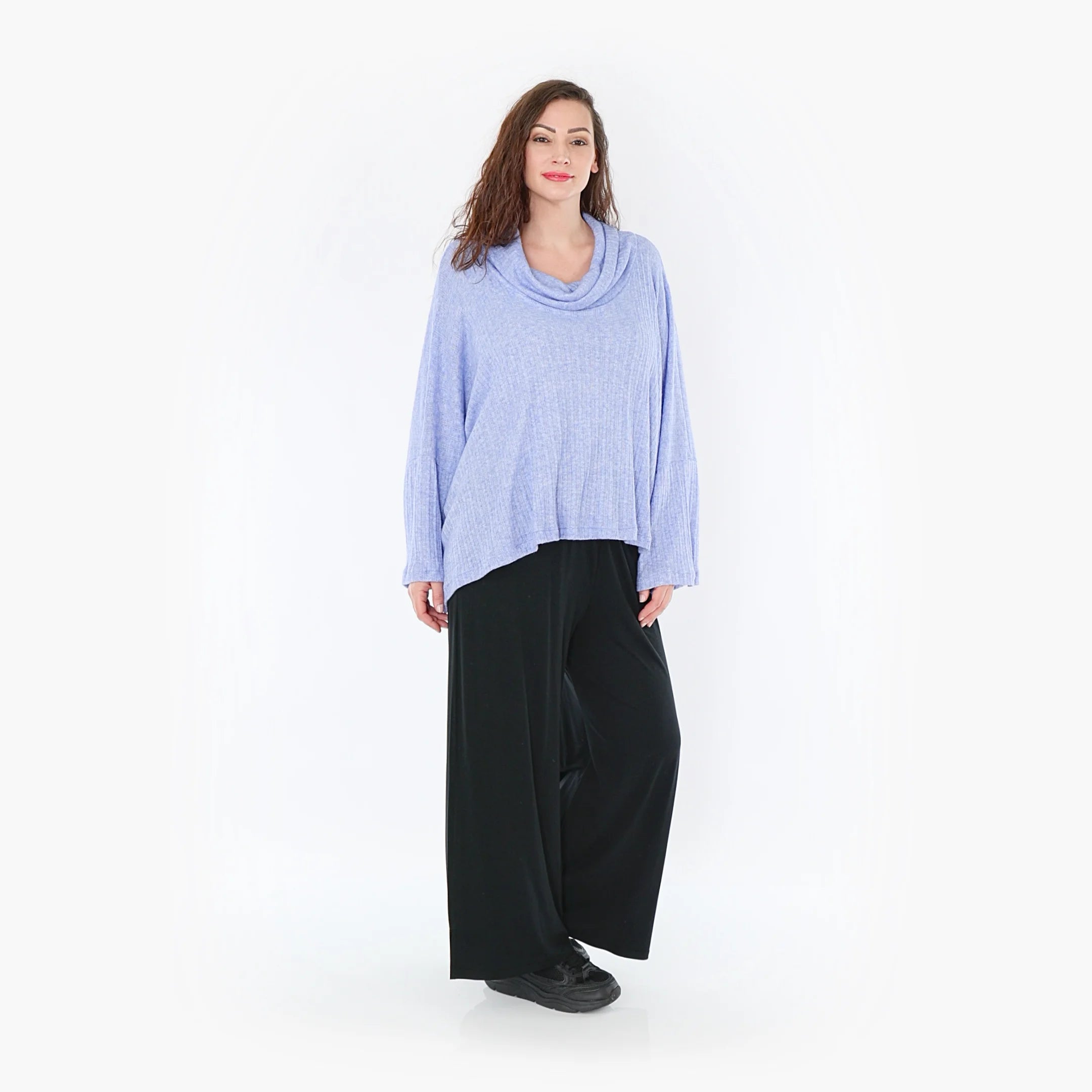  AKH Fashion Bigshirt in kastiger Form, aus Polyurethan, 1384.03019, Blau, Gerippt, Schick