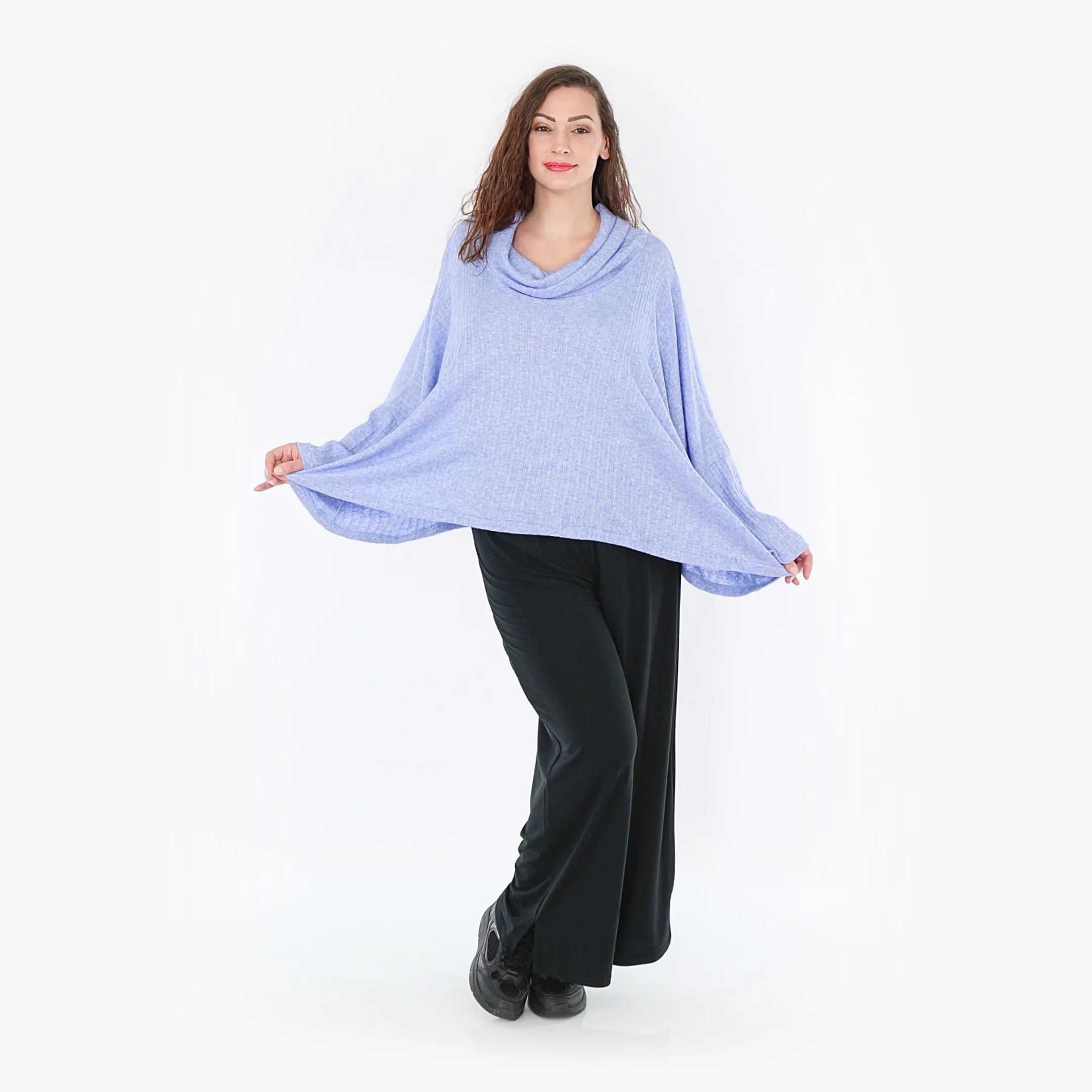  AKH Fashion Bigshirt in kastiger Form, aus Polyurethan, 1384.03019, Blau, Gerippt, Schick