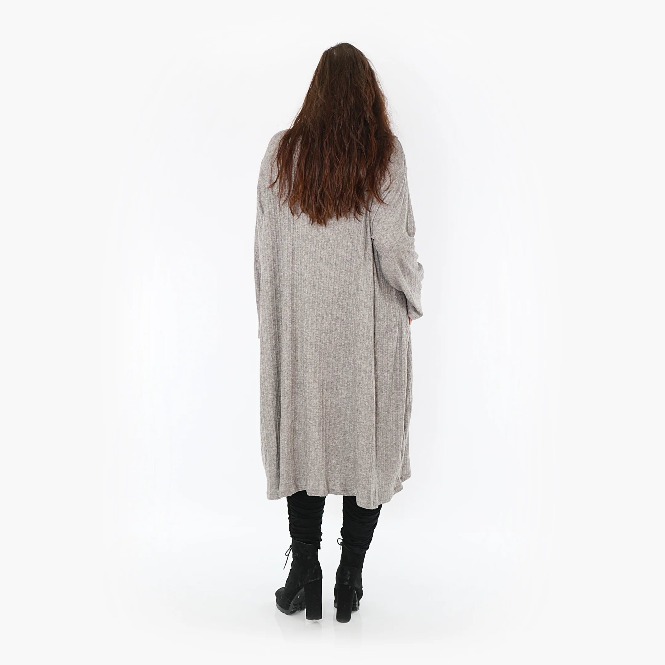  AKH Fashion Kleid in gerader Form, aus Polyurethan, 1384.6649R, Grau, Gerippt, Schick