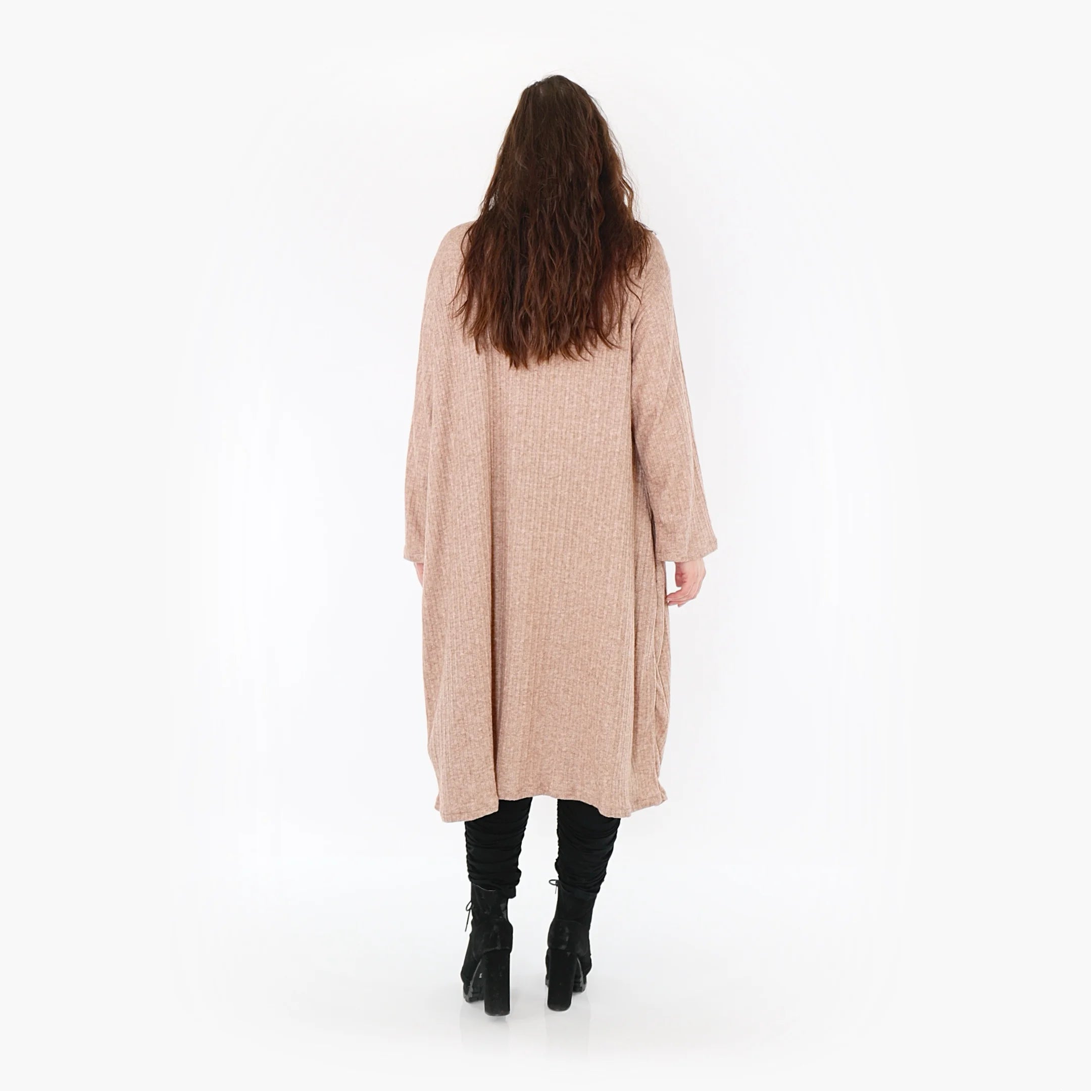  AKH Fashion Kleid in gerader Form, aus Polyurethan, 1384.6649R, Taupe, Gerippt, Schick
