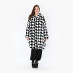  Ballonmantel von AKH Fashion aus Polyester, 1386.06660, Schwarz-Weiss, Hahnentritt