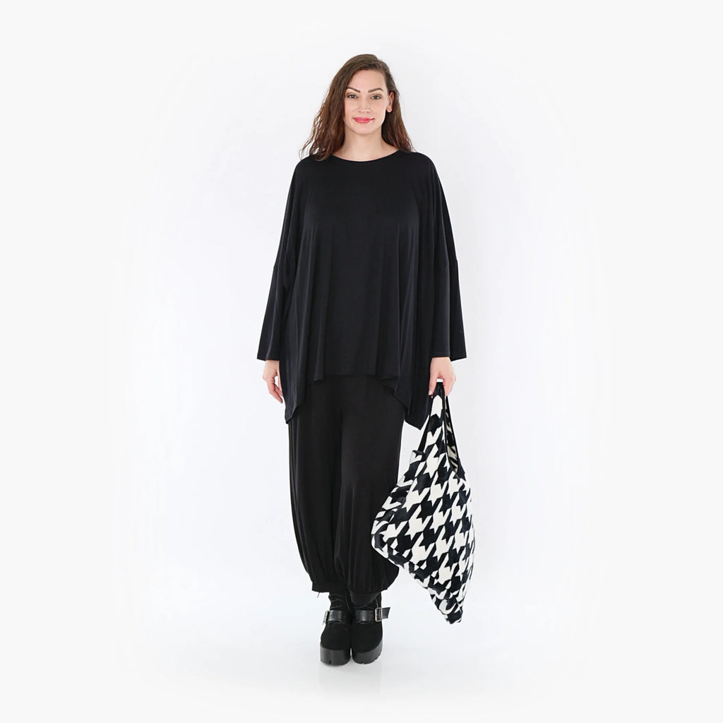  AKH Fashion Tasche in gerader Form, aus Polyester, 1386.08010, Schwarz-Weiss, Hahnentritt