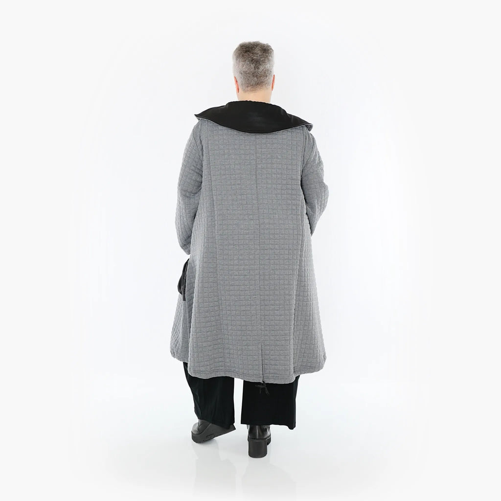  A-Form Mantel von AKH Fashion aus Materialmix, 1393.07004, Grau-Schwarz, Schick, Modern