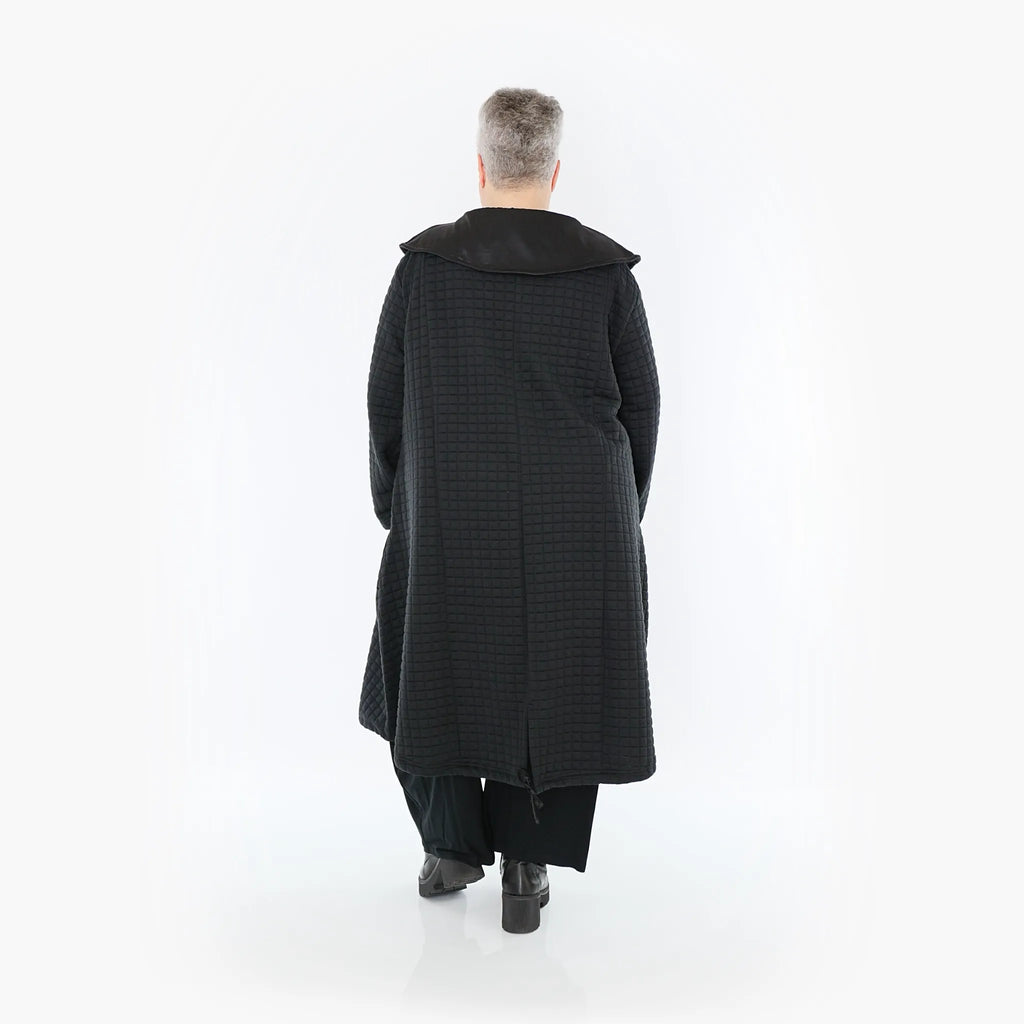  A-Form Mantel von AKH Fashion aus Materialmix, 1393.07004, Schwarz, Schick, Modern, Bequem