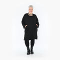  AKH Fashion Kleid in gerader Form, aus Viskose, 1405.07009, Schwarz, Schick, Modern