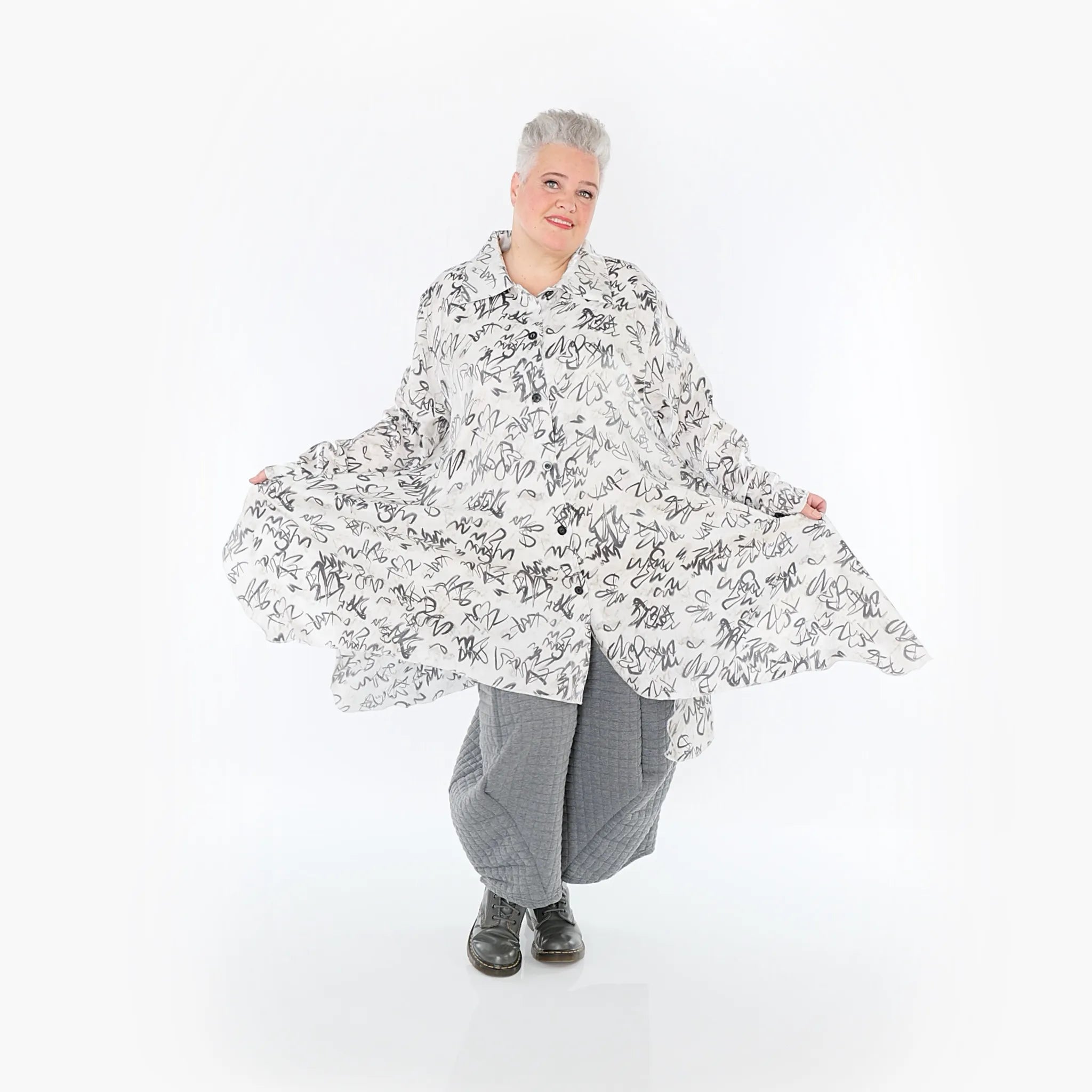 A-Form Jacke von AKH Fashion aus Viskose, ausgefallene, zeitlose Lagenlook Mode