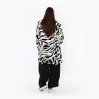  A-Form Jacke von AKH Fashion aus Rayon, 1486.06070, Weiß/Schwarz, Zebra, Ausgefallen
