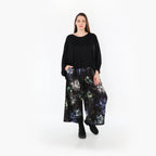  Marlene Hose von AKH Fashion aus Viskose, 1491.07070, Schwarz/Blau/Multi, Blumen, Schick