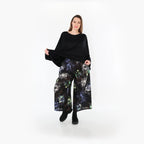  Marlene Hose von AKH Fashion aus Viskose, 1491.07070, Schwarz/Blau/Multi, Blumen, Schick